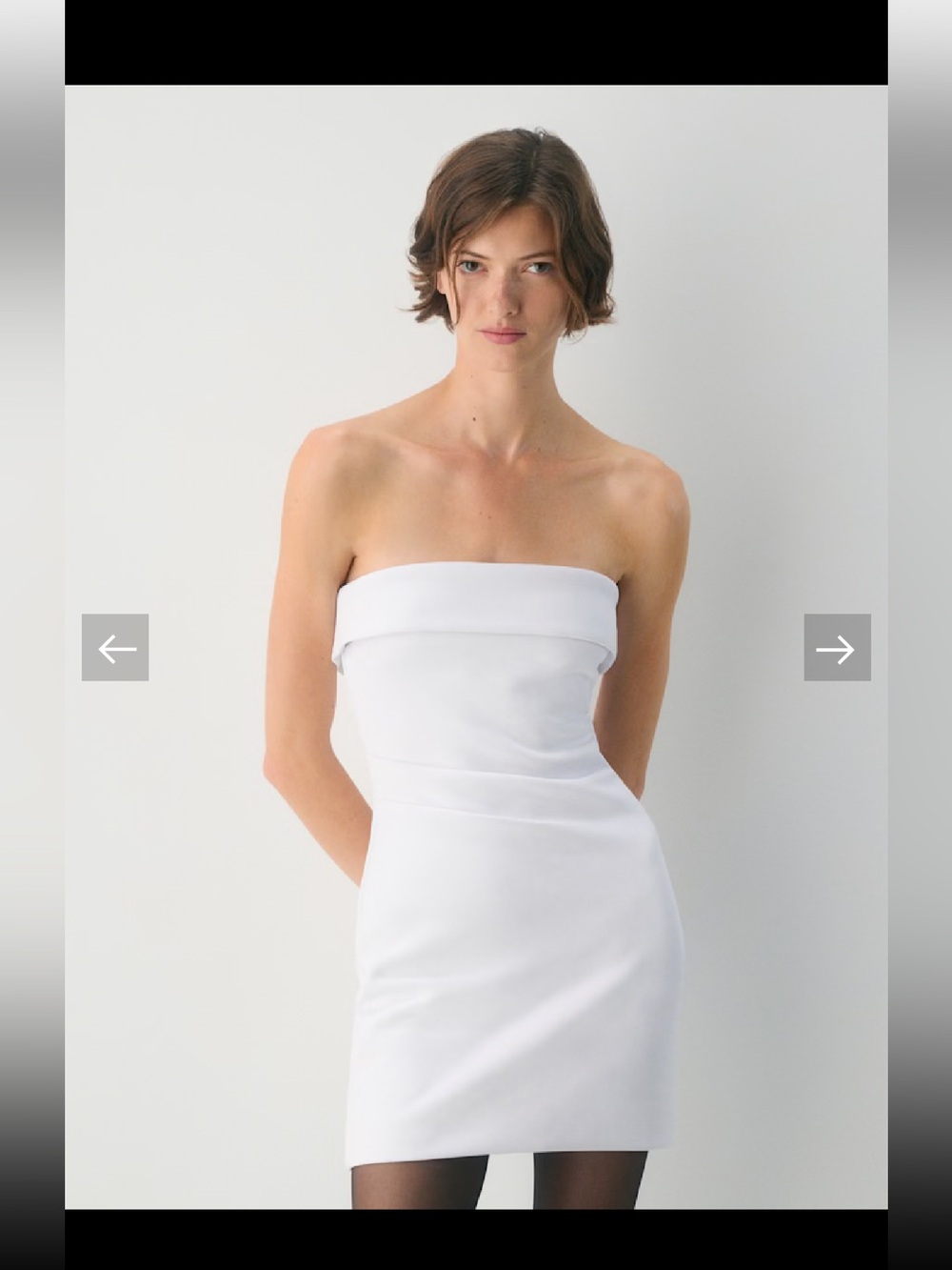 Babaton White Strapless Mini Dress